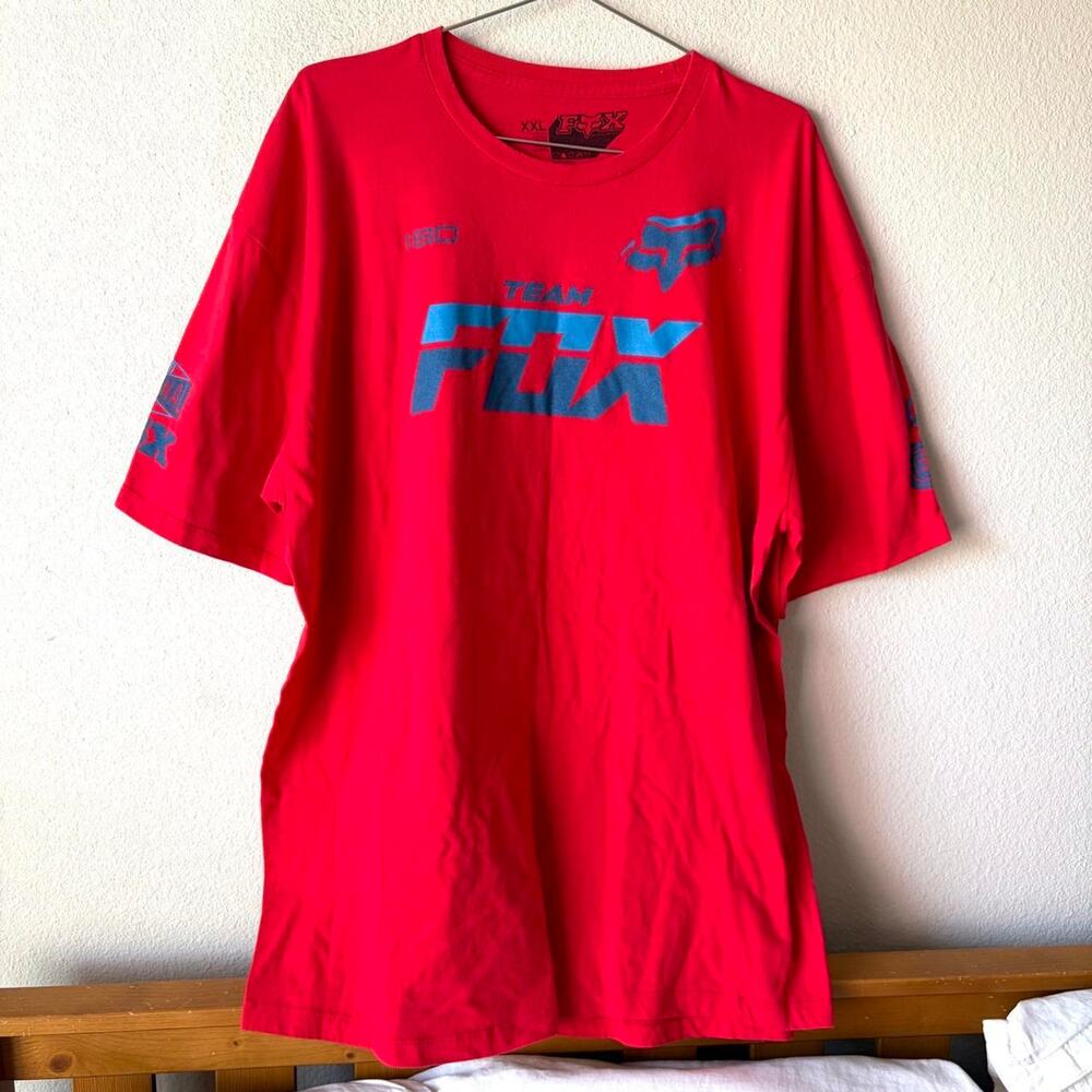 Fox racing red and blue graphic tee shirt men's xxl
